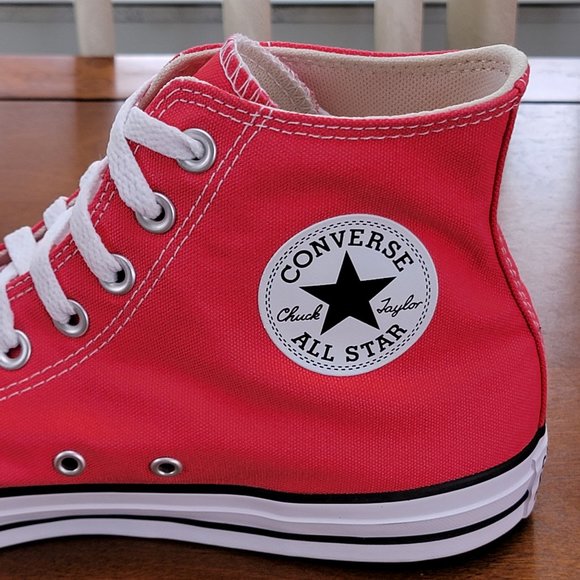 Converse Chuck Taylor All Star Seasonal Hi Canvas 168572F Carmine Pink  Size 9.5 - Picture 10 of 12